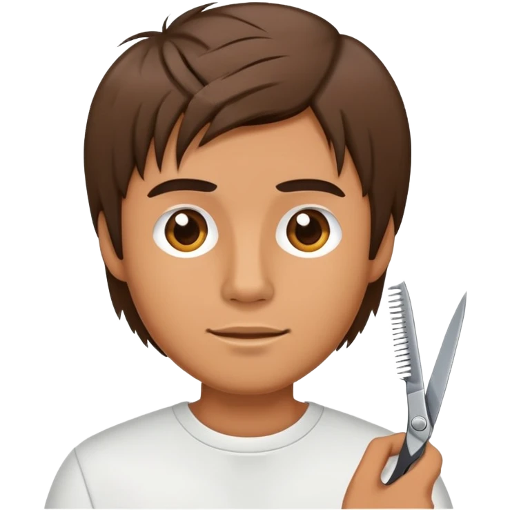 male cutting hair with scissors emoji
