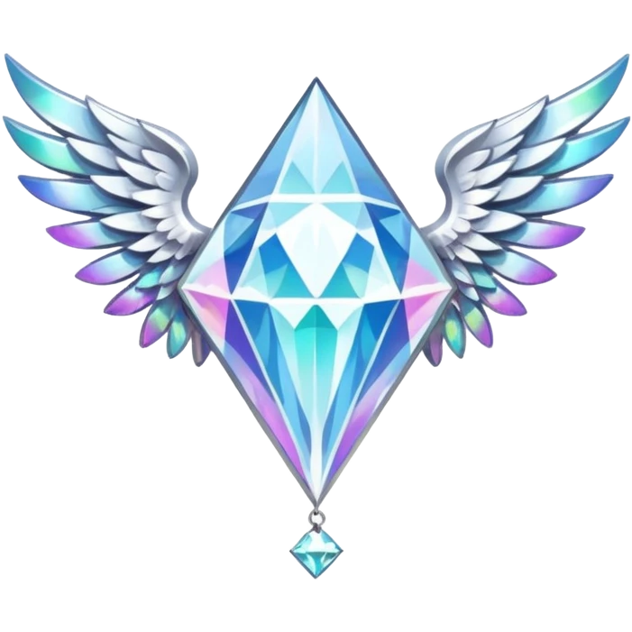 holy diamond emblem with white wings and diamond in the middle emoji