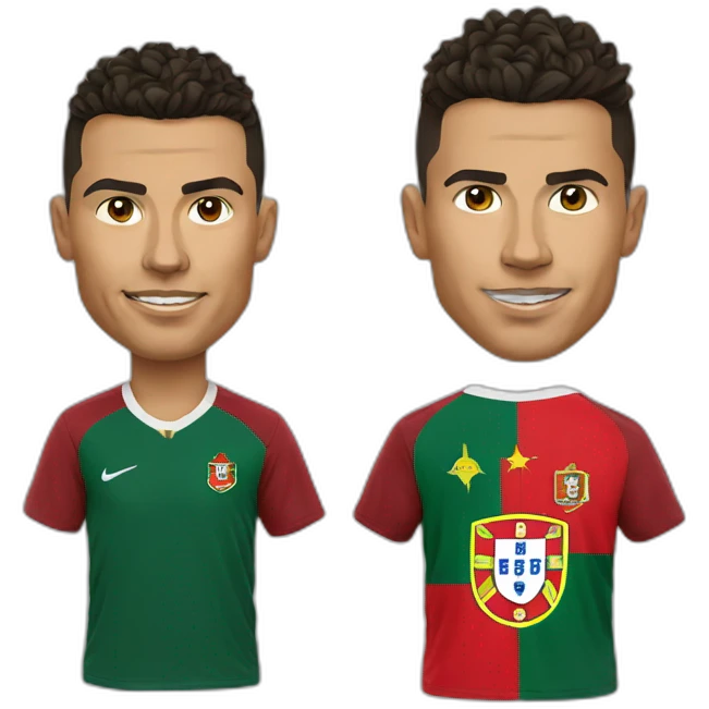 Ronaldo head with teeshirt of portugal emoji