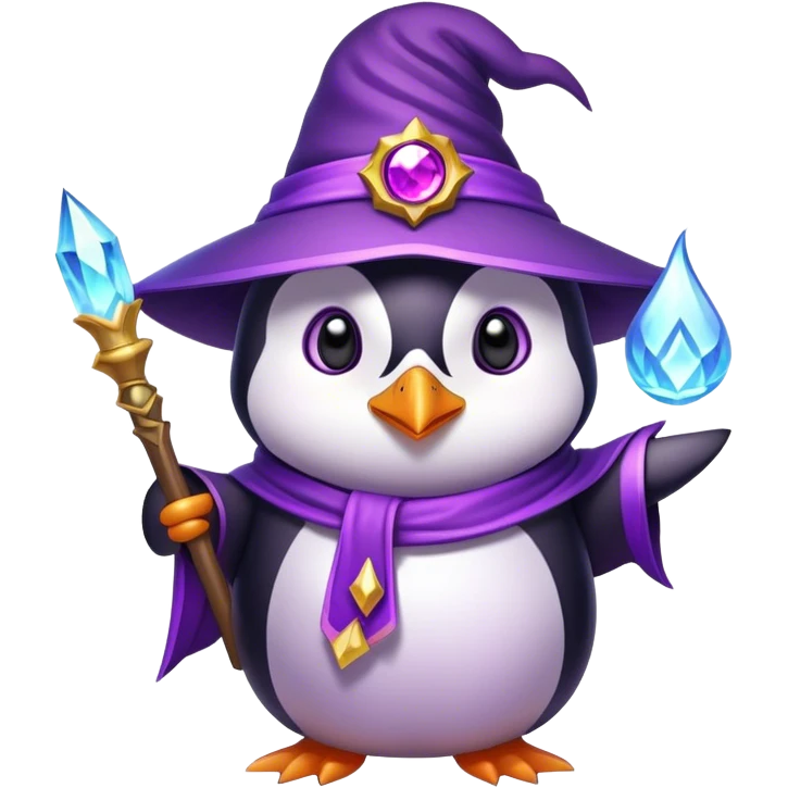 purple magic penguin mage emoji