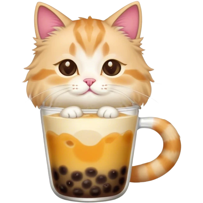 cat drinking boba emoji
