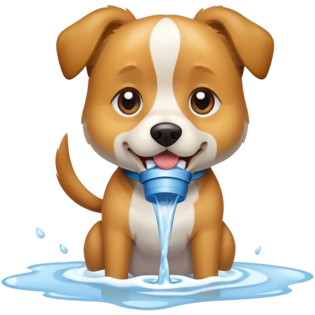 Dog drinking water emoji
