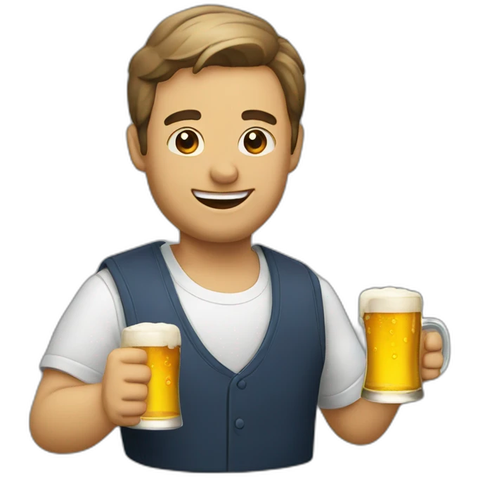 Chat avec une bière emoji