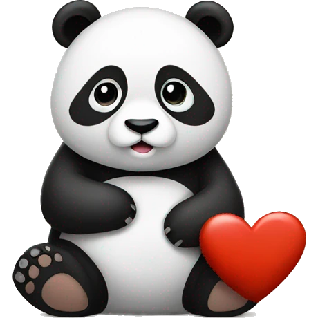 Panda with a heart emoji