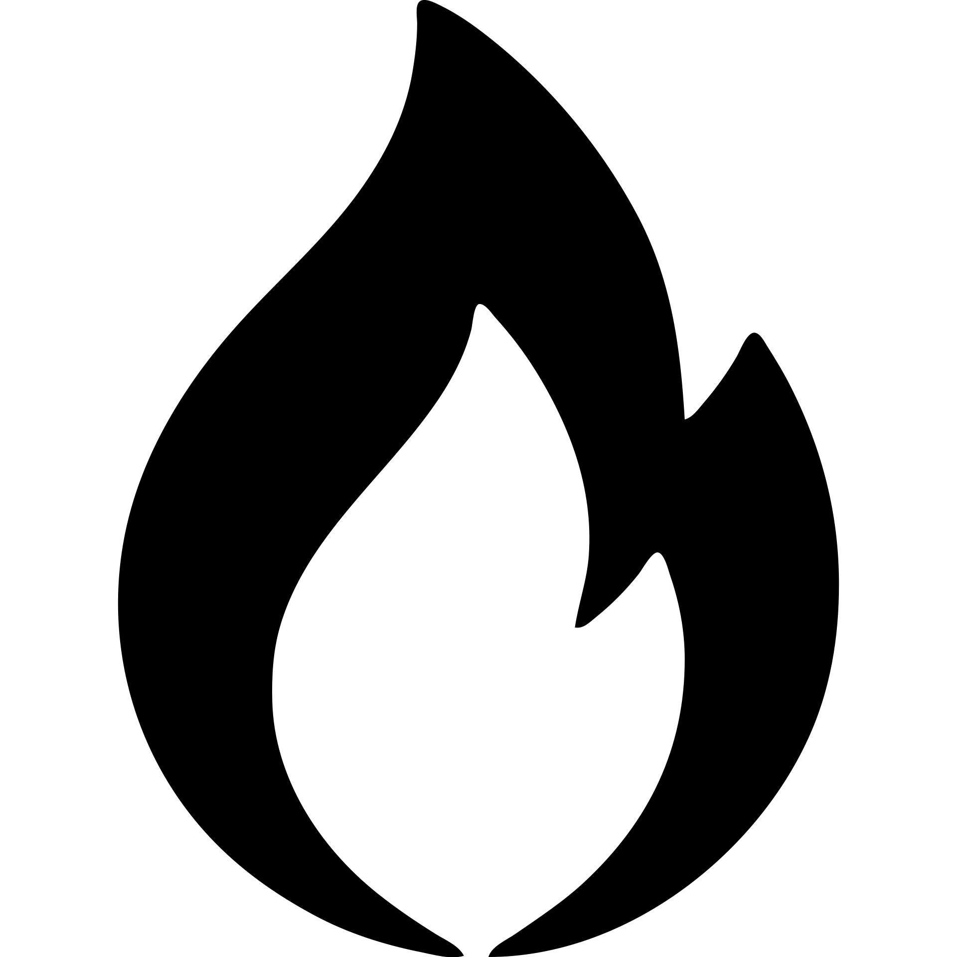 abstract flame shape, geometric style, solid black fill emoji