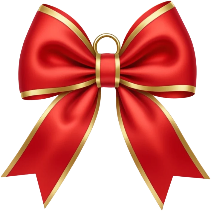 Red christmas bow with gold emoji