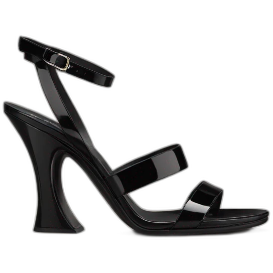 Ysl TRIBUTE heel SANDAL black PATENT LEATHER emoji