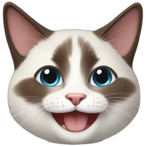 Snowshoe cat smile emoji