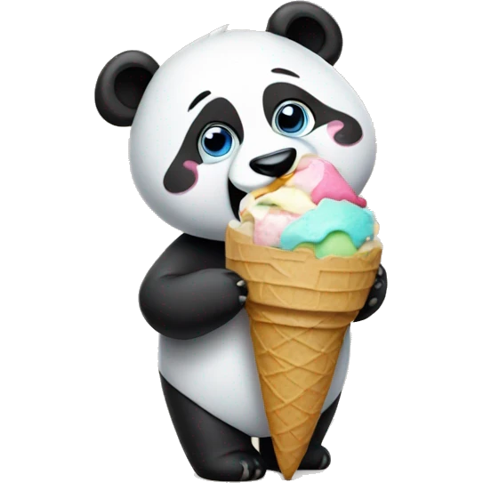 Panda eating ice cream emoji