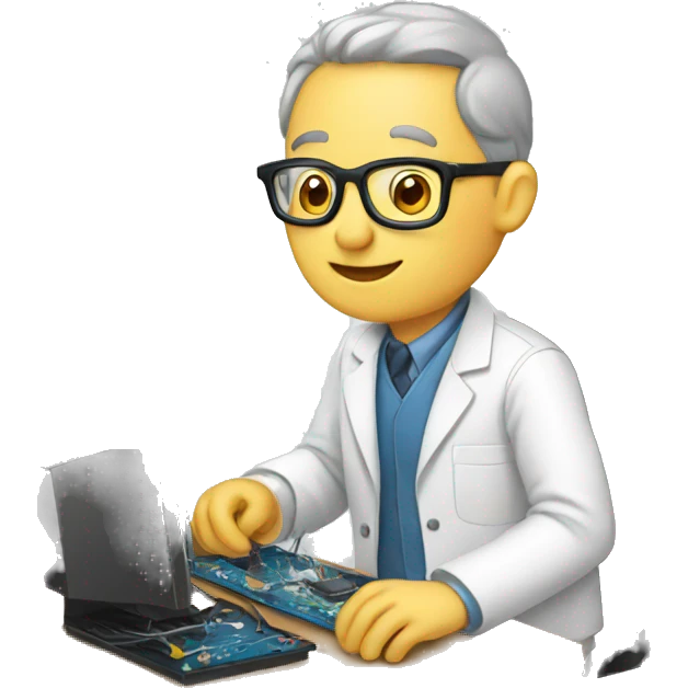 professor making electronics emoji