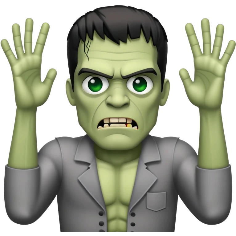 Frankenstein's Monster angry, arms raised emoji