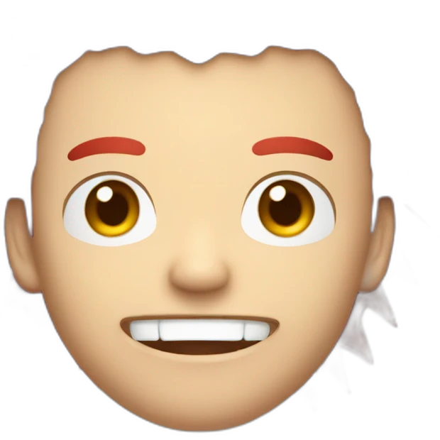 japanese-red-spiked-haired-guy, sharp-teeth emoji