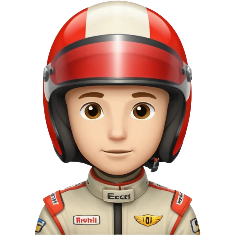 white male racer wearing helmet emoji