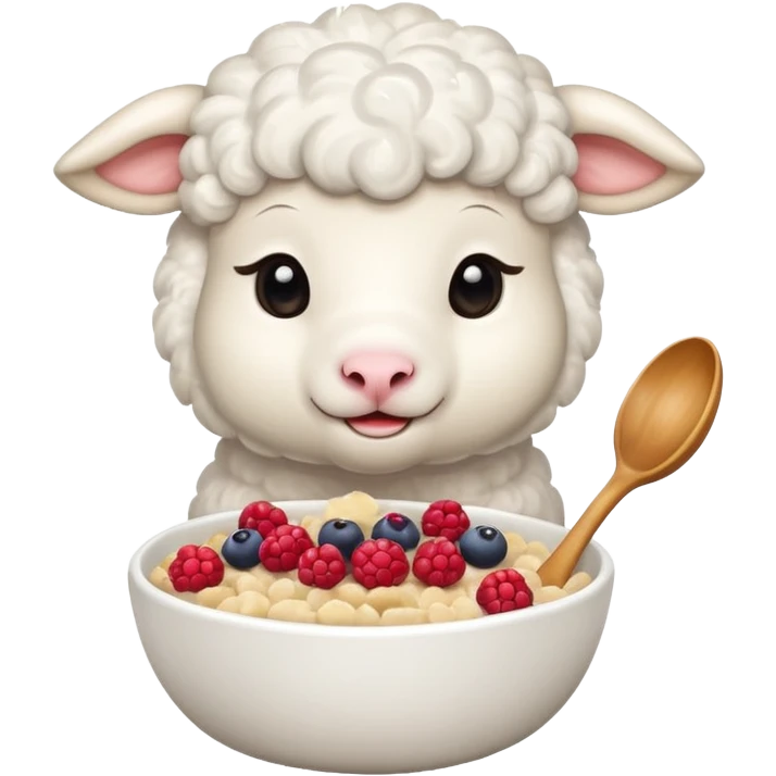 Lamb with oatmeal and berries emoji