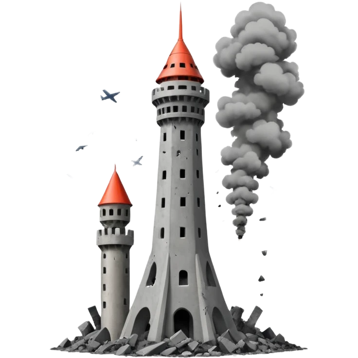 Uçak çarpan kule emoji