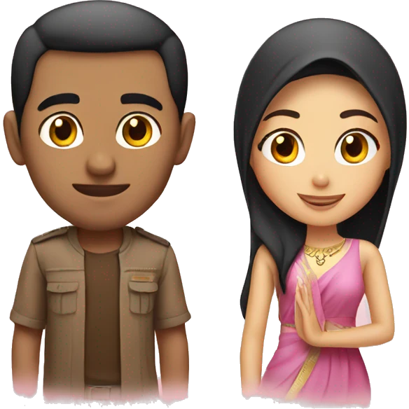 Arab man and Thai girl are in love emoji