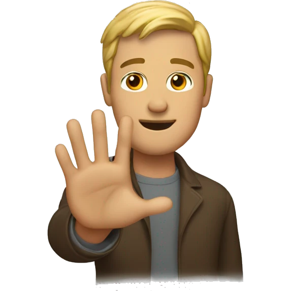 man holding his hand up emoji