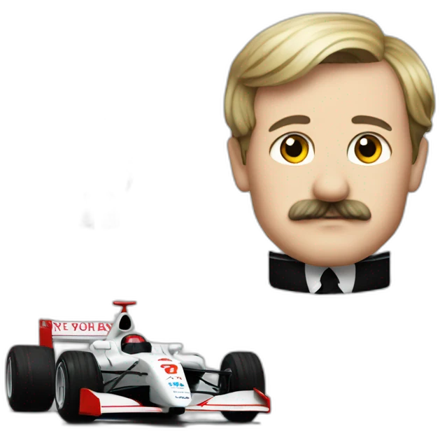 f1 car with hitler head instead of wheels emoji