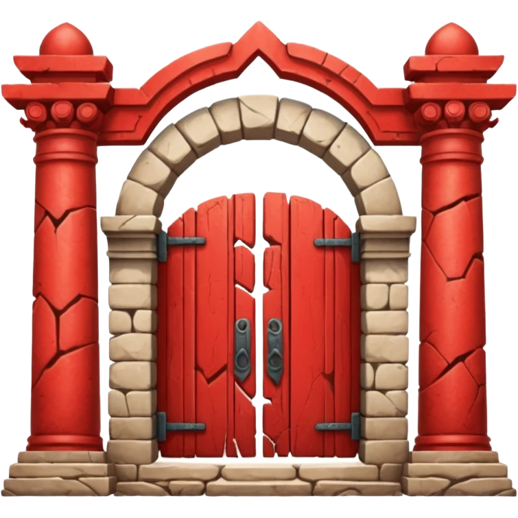 Cracked Temple gate red emoji
