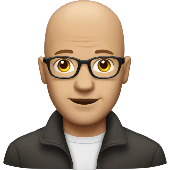 Bald Man with earings and glasses emoji