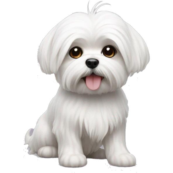 realistic mini maltese dog emoji