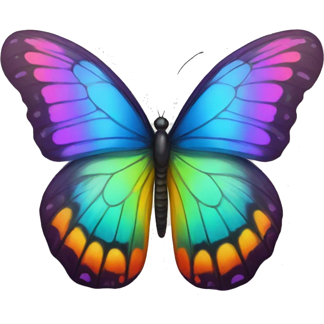 glossy rainbow butterfly emoji