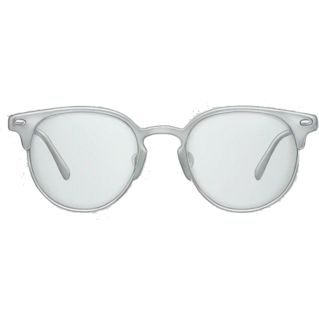 Transparent silver eyeglasses emoji
