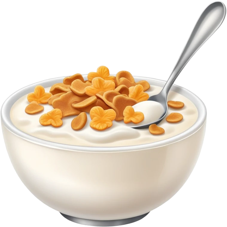 bowl of cereal with milk and spoon emoji
