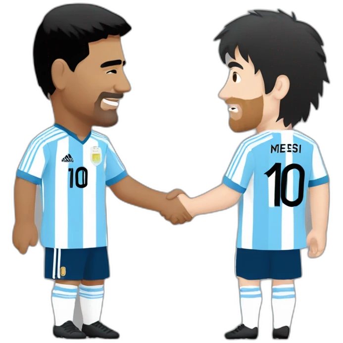 maradona argentina and messi argentina shaking hands emoji