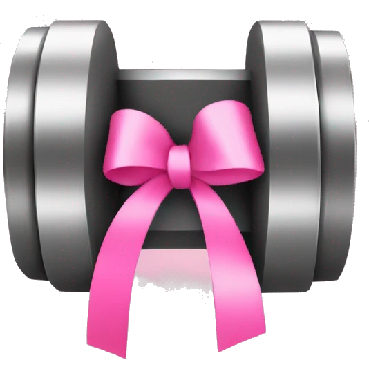 dumbbell with pink ribbon emoji
