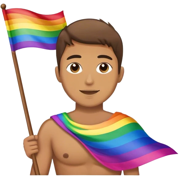 man with rainbow flag emoji