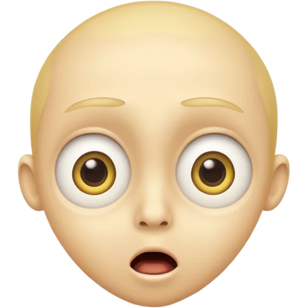 surprised face emoji, yellow face, shocked expression, big eyes, small open mouth, no text emoji