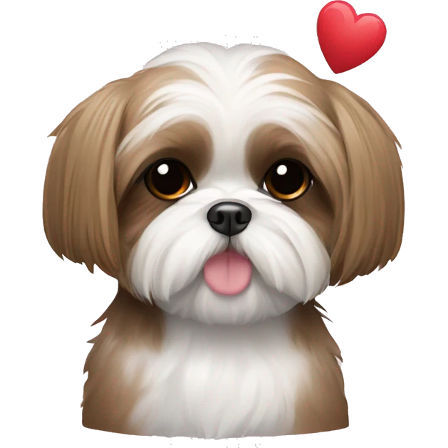 Shih Tzu with hearts around it emoji