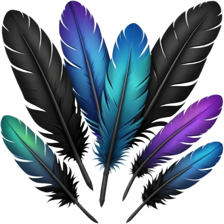 bundle of black feathers emoji