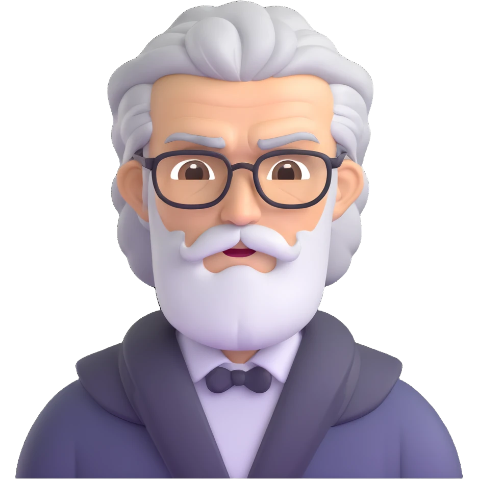 Professor Oak from Pokemon with grey hair emoji