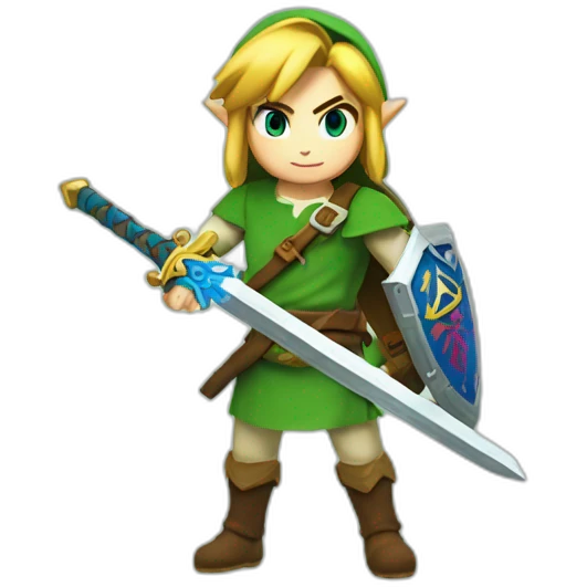 Link Zelda with sword emoji