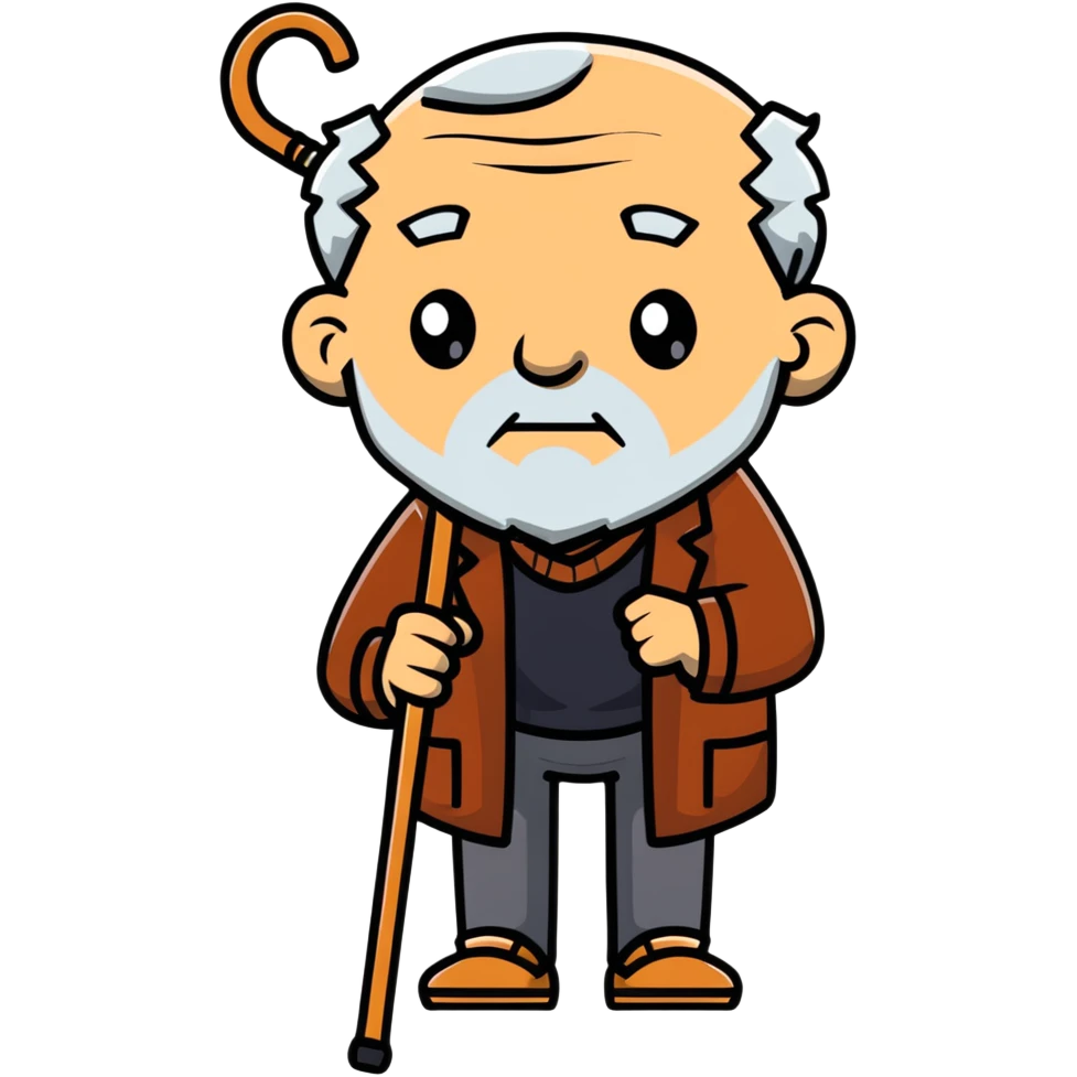 elderly man with cane emoji