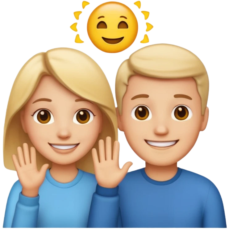 white couple falling in love, emoji emoji