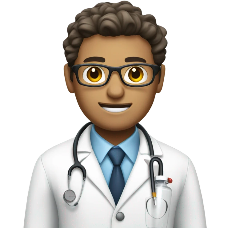 A doctor in a white coat and a syringe emoji