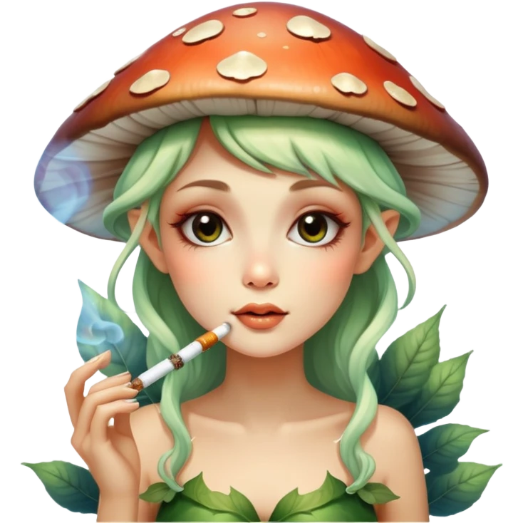 fairy, smoking, mushrooms emoji