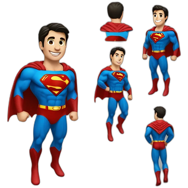 superman-boy-jump-smooth hair-smile emoji