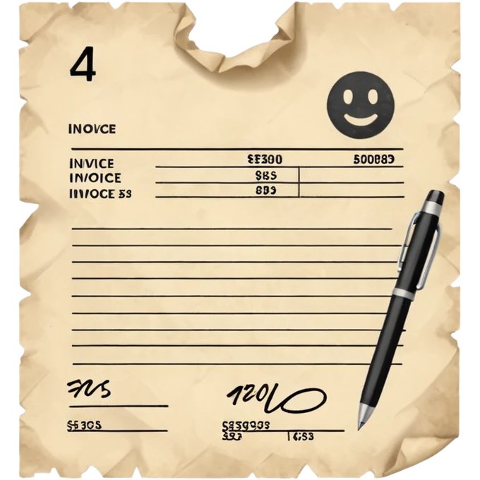 invoice with error emoji