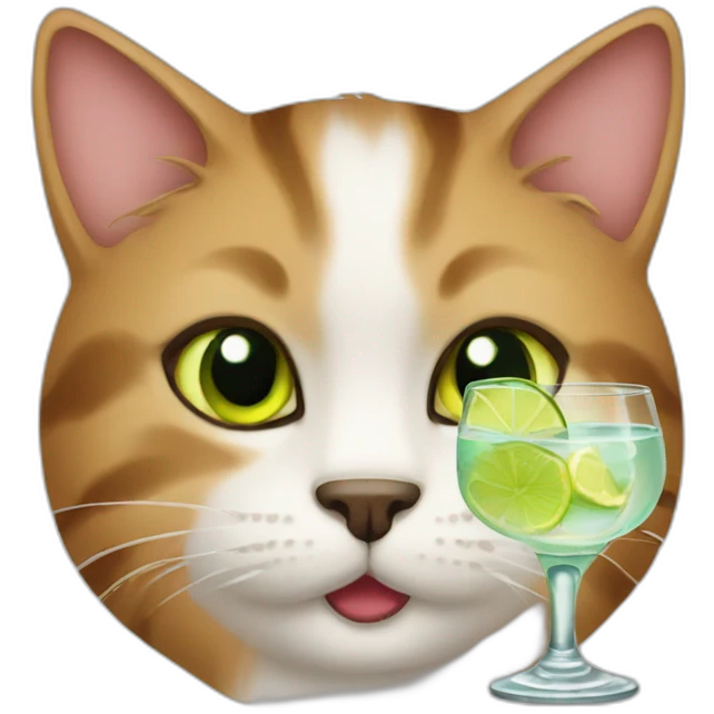 cat drinking gin emoji