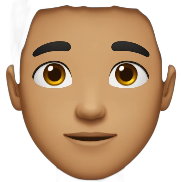 half brown boy with brown eyes and half black hair emoji