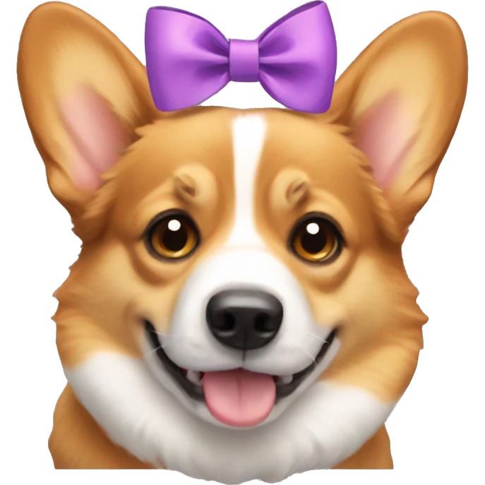 Corgi with bow emoji