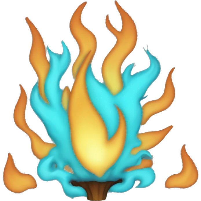 Cyan flame emoji