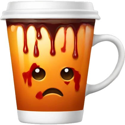 Bloody orange drip coffee  emoji