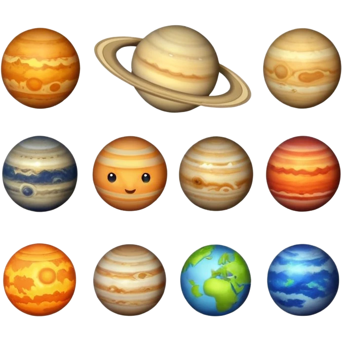 Aline all the planets emoji