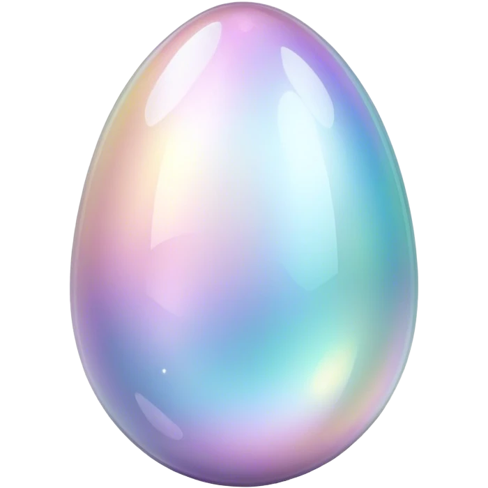 Sparkly glossy glittery Pastel iridescent transparent glass crystal egg emoji