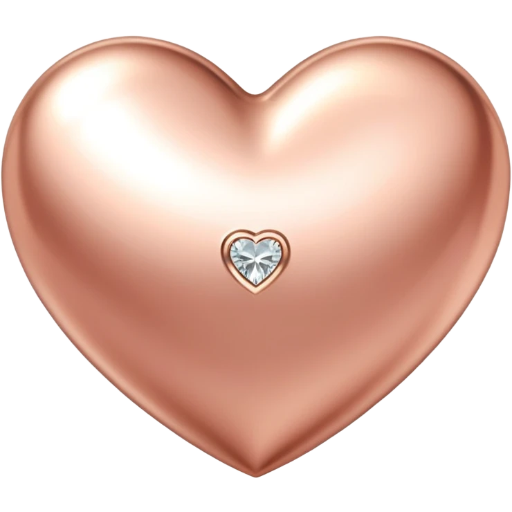 Sparkling rose gold heart with tiny diamond accents emoji